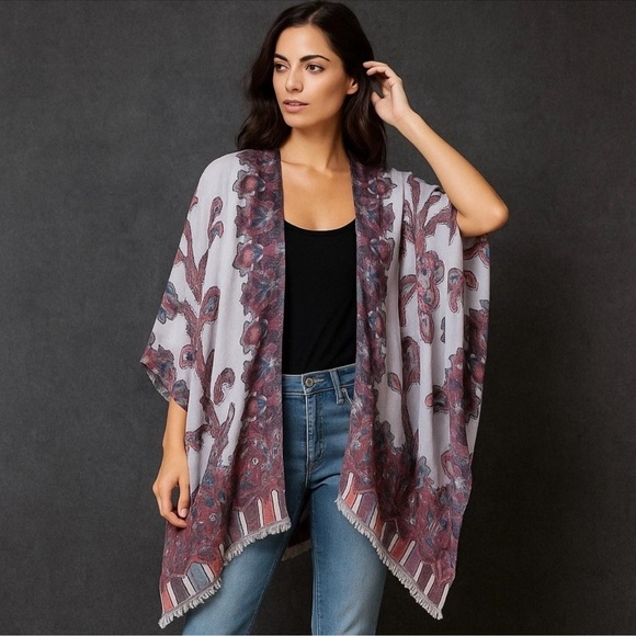 Chico's Other - Chico's | Multicolor Kimono with Paisley Design One Size